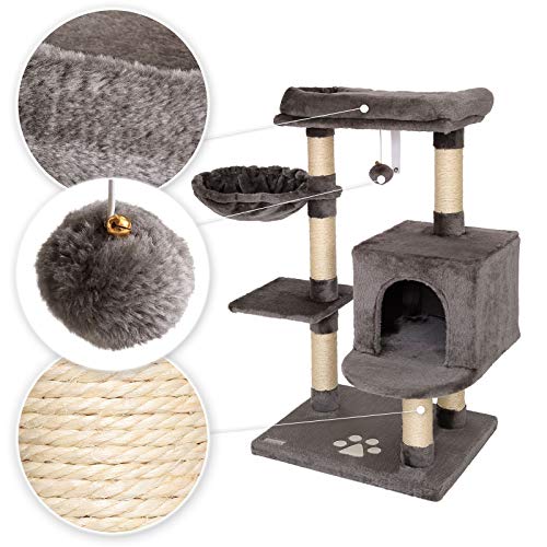 lionto Árbol rascador árbol trepador Gatos árbol Gatos Altura 93 cm Gris Oscuro