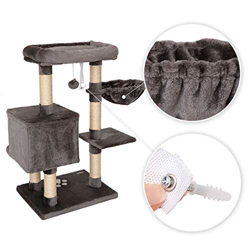 lionto Árbol rascador árbol trepador Gatos árbol Gatos Altura 93 cm Gris Oscuro