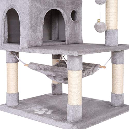 lionto by dibea Árbol rascador árbol para escalar árbol rascador para gatos Altura 140 cm Gris claro
