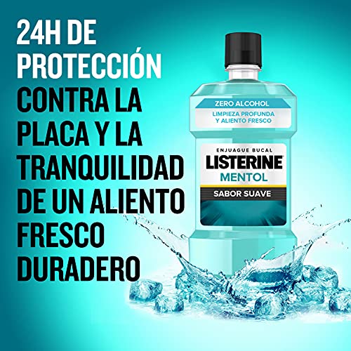 Listerine Enjuage Bucal, Mentol Suave, Pack de 2 x 1000 ml