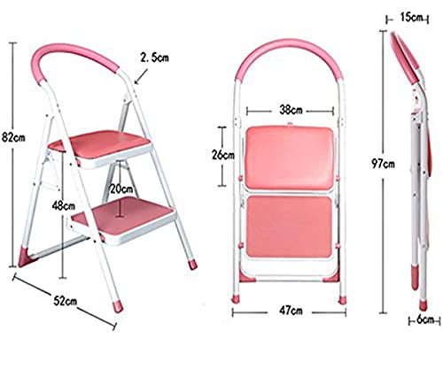 LITINGT Escalera multifunción para el hogar, Plegable, Engrosamiento, para Interiores, en Espiga, Escalera, Silla, Escalera mecánica móvil de Doble Uso, Escalera para Subir, Escalera Ascendente, Ros