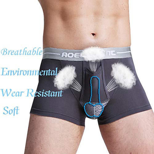 Litthing Bóxers Calzoncillo Pack 4 para Hombre Diseño de Pala Separada Convexo 3D Forma de U Ropa Interior Sexy Algodón Transpirable Multicolor Salud Física Masculino Suave y Cómodo