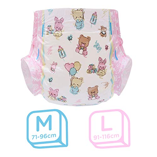 LittleForBig impresa adulto calzoncillos pañales adulto bebé amante del pañal ABDL 10 piezas-Baby Cuties M