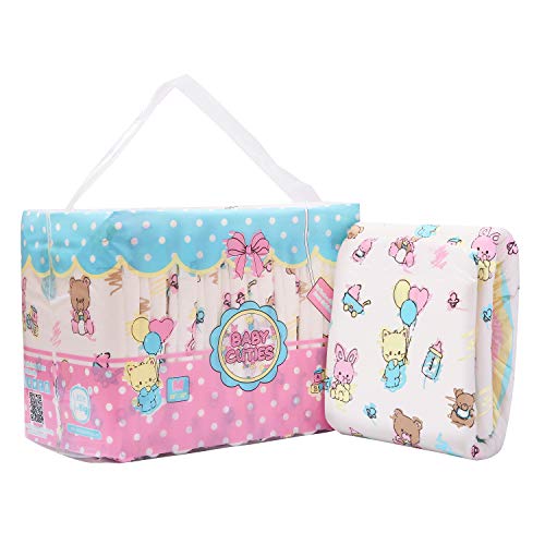 LittleForBig impresa adulto calzoncillos pañales adulto bebé amante del pañal ABDL 10 piezas-Baby Cuties M