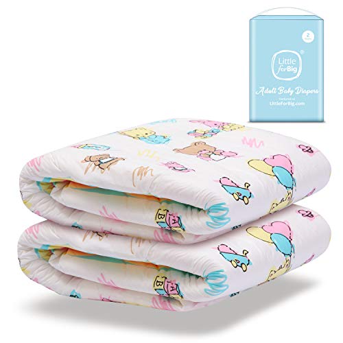 LittleForBig impresa adulto calzoncillos pañales adulto bebé amante del pañal ABDL 2 piezas-Baby Cuties L