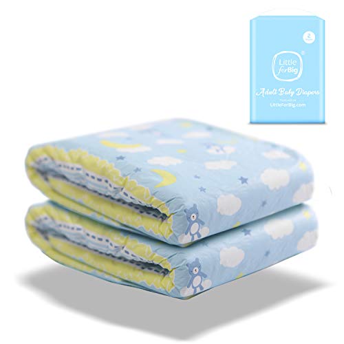 LittleForBig impresa adulto calzoncillos pañales adulto bebé amante del pañal ABDL 2 piezas-pequeños soñadores L