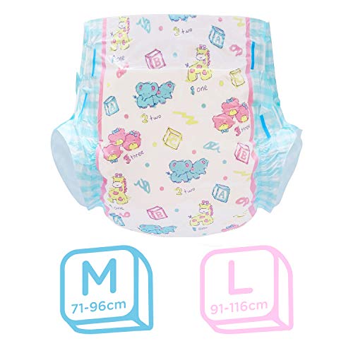 LittleForBig impresa adulto calzoncillos pañales adulto bebé amante del pañal ABDL 2 piezas-Vintage Baby M