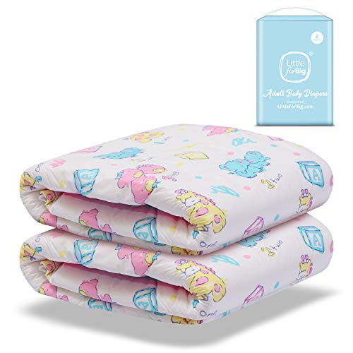 LittleForBig impresa adulto calzoncillos pañales adulto bebé amante del pañal ABDL 2 piezas-Vintage Baby M