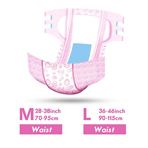 LittleForBig impresa adulto calzoncillos pañales adulto bebé amante del pañal ABDL 2 piezas-vivero rosa M