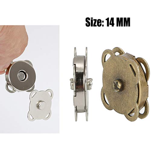 Liuer 40PCS Botónes Magneticos,Botón de Cierre Magnético Broches para Coser Artesanía Monederos Bolsos Ropa de Cuero(4 Colores,14mm)