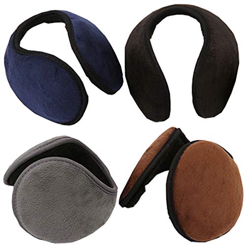 Liuer 4PCS Unisex Earmuff,Hombres Mujeres Oído tapón de Invierno Cálido Orejeras de Felpa Corta para Motocicleta Bicicleta Esquí Viajes Correr Deportes al Aire Libre