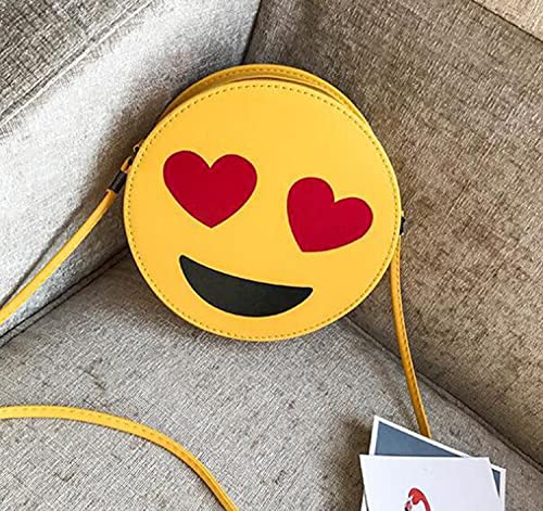 liuer Bolso Bandolera Para Niñas, 2PCS Bolso de Emoji-expresión de Dibujos Animados Bolsa Pequeña de Hombro Bandolera Niña para Teléfono Celular,Bolso Pequeño,Bolso de Mano