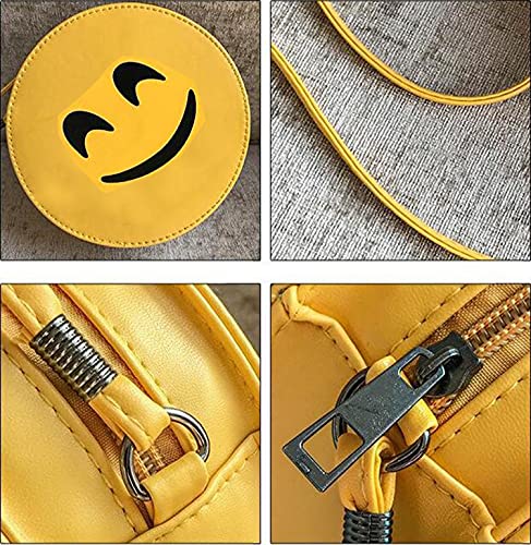 liuer Bolso Bandolera Para Niñas, 2PCS Bolso de Emoji-expresión de Dibujos Animados Bolsa Pequeña de Hombro Bandolera Niña para Teléfono Celular,Bolso Pequeño,Bolso de Mano