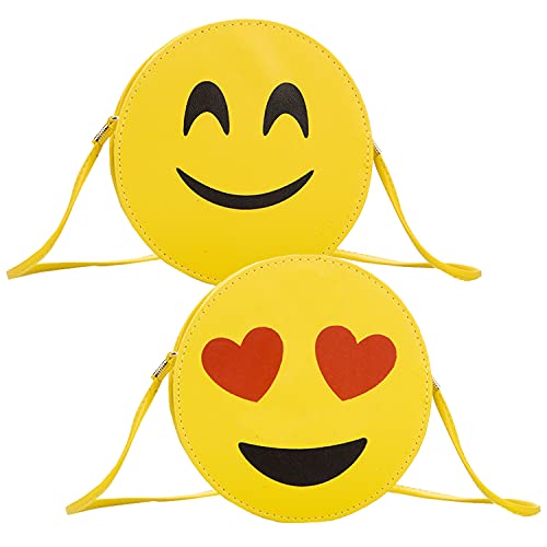 liuer Bolso Bandolera Para Niñas, 2PCS Bolso de Emoji-expresión de Dibujos Animados Bolsa Pequeña de Hombro Bandolera Niña para Teléfono Celular,Bolso Pequeño,Bolso de Mano
