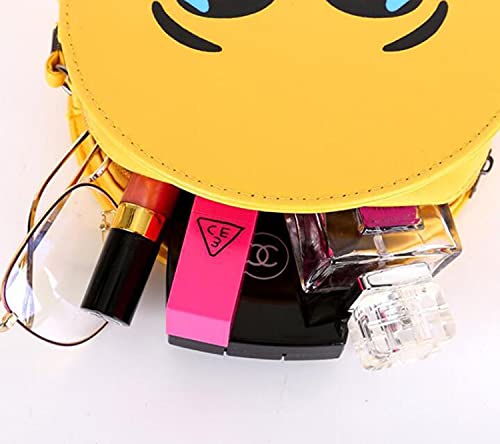 liuer Bolso Bandolera Para Niñas, 2PCS Bolso de Emoji-expresión de Dibujos Animados Bolsa Pequeña de Hombro Bandolera Niña para Teléfono Celular,Bolso Pequeño,Bolso de Mano