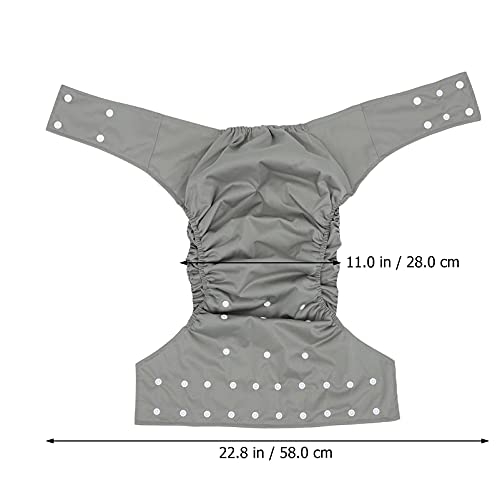 LIXBD Pañal reutilizable para adultos, lavable, sin fugas, para adultos, ropa interior de tela para hombres, mujeres, discapacidad, ancianos (color: gris)