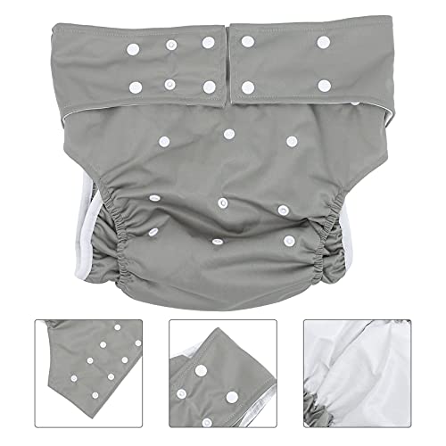 LIXBD Pañal reutilizable para adultos, lavable, sin fugas, para adultos, ropa interior de tela para hombres, mujeres, discapacidad, ancianos (color: gris)