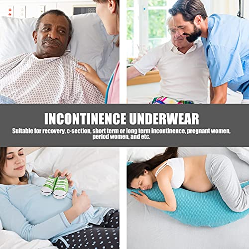 LIXBD Pañal reutilizable para adultos, lavable, sin fugas, para adultos, ropa interior de tela para hombres, mujeres, discapacidad, ancianos (color: gris)