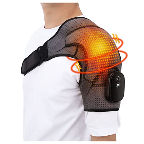 LJBOZ Soporte de Hombro para Tendinitis, Vendaje de Soporte de Hombro con 3 Ajustes de Calor, Ajustable Terapia de FríO y Calor para Manguito Rotador, para Articulaciones de CA(Color:Gris)