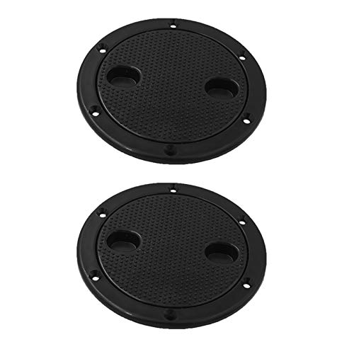 LJWXX Escotilla 2pcs Marine Boat RV Black 4"Acceso Acceso Cubierta DE Historia Terreno de Twist out Placa de Cubierta Robusto y Duradero