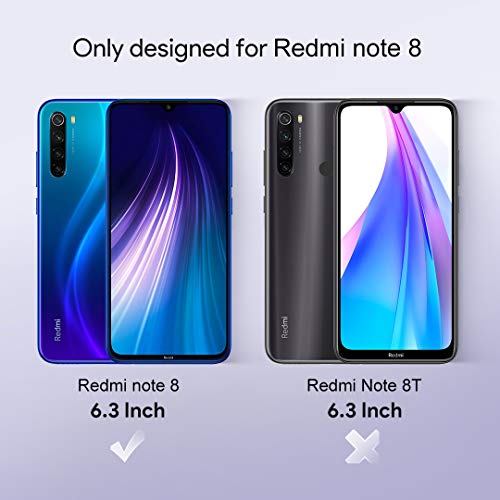 LϟK 5 Pack Protector de Pantalla Compatible con Xiaomi Redmi Note 8 con 2 Pack Cristal Templado y 3 Pack Protector de Lente de Cámara - Sin Burbujas Doble Protección Kit Fácil instalación