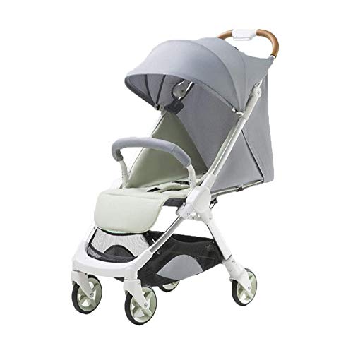 LKNJLL Basculador del Cochecito de bebé - Sistema de Viaje Plegable Ligero del Cochecito del Basculador con, Gran Cesta de Almacenamiento, Extra Pequeño Plegable, con una Mano Plegable, Ligero