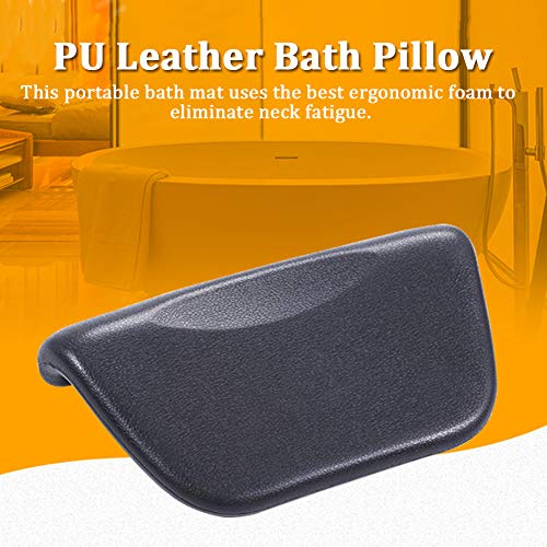 LNIM Baño Almohada Cojín Bañera SPA Cómodo Ventosa Accesorios Baño Suave Hogar Reposacabezas Ergonómico Antideslizante Cuero PU Soporte para Cuello