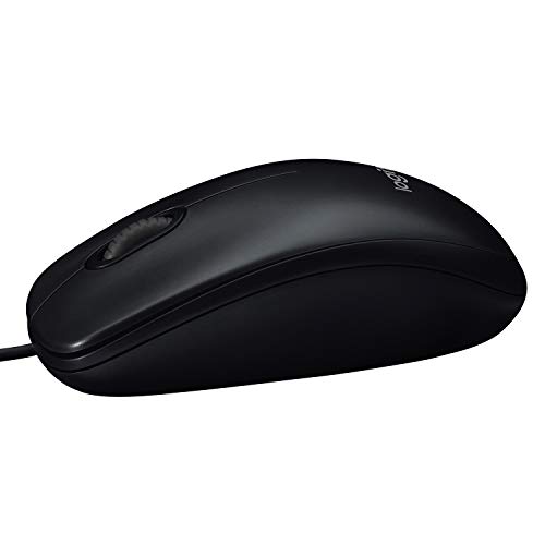 Logitech M90 Ratón con Cable USB, Seguimiento Óptico 1000 DPI, Ambidiestro, PC, Mac, Portátil, Negro