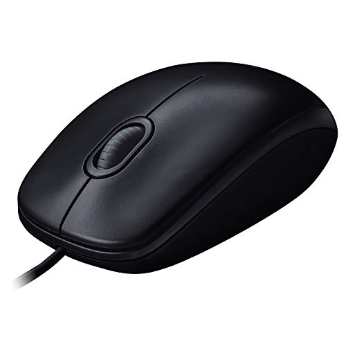 Logitech M90 Ratón con Cable USB, Seguimiento Óptico 1000 DPI, Ambidiestro, PC, Mac, Portátil, Negro