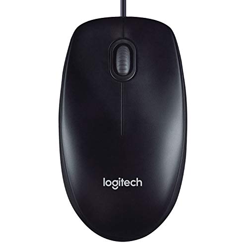 Logitech M90 Ratón con Cable USB, Seguimiento Óptico 1000 DPI, Ambidiestro, PC, Mac, Portátil, Negro