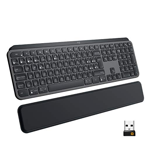 Logitech MX Keys Advanced Teclado Inalámbrico, Disposición QWERTY US Internacional, Gris