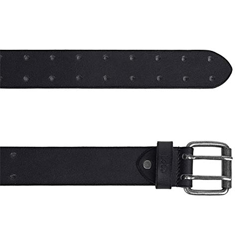 Lois - Cinturon Hombre Mujer Cuero Piel Genuina. Ancho de 40 mm. Talla Ajustable de Marca Talla Ajustable 501002, Color Negro
