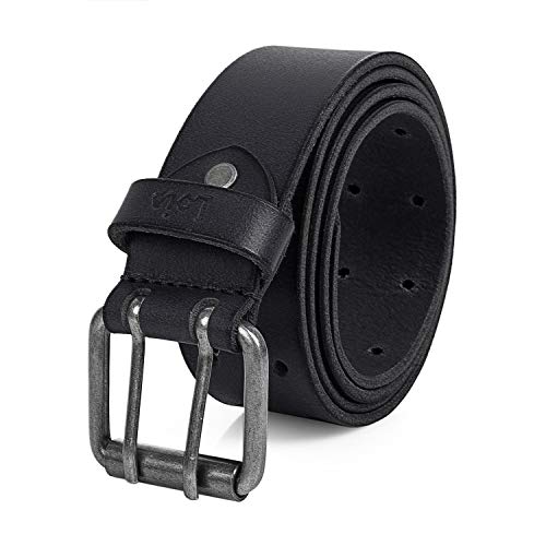 Lois - Cinturon Hombre Mujer Cuero Piel Genuina. Ancho de 40 mm. Talla Ajustable de Marca Talla Ajustable 501002, Color Negro