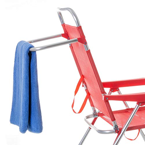 LOLAhome Silla de Playa con Brazos reclinable Coral de Aluminio de 100x61x56 cm