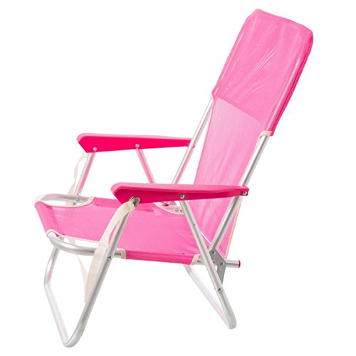 LOLAhome Silla de Playa Fija de Aluminio y Textileno (Rosa)