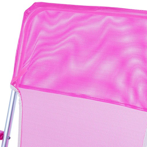 LOLAhome Silla de Playa Fija de Aluminio y Textileno (Rosa)