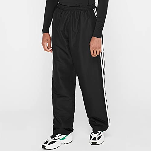 Lonsdale Hombre 2 Stripe Pantalones Tejidos Puño Del Tobillo Abierto Negro/Carbón L