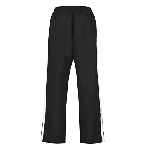 Lonsdale Hombre 2 Stripe Pantalones Tejidos Puño Del Tobillo Abierto Negro/Carbón L