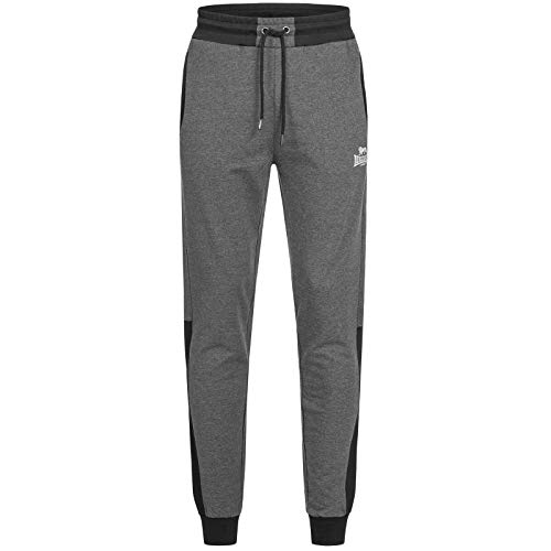 Lonsdale London Heckfield Hombre Pantalones de Deporte Antracita M, 60% algodón, 40% poliéster, Suelto