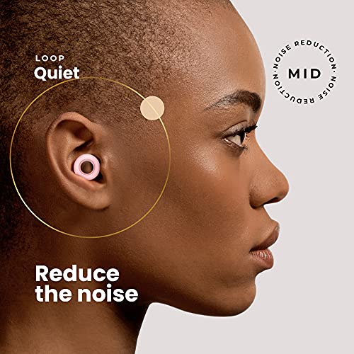 Loop Quiet - Tapones Oídos para dormir – Protección Auditiva de Silicona Suave Reutilizables + 8 Puntas para los Oidos en XS/S/M/L - Reducción Sonido 27dB - Antiruido, Estudiar - Rosa