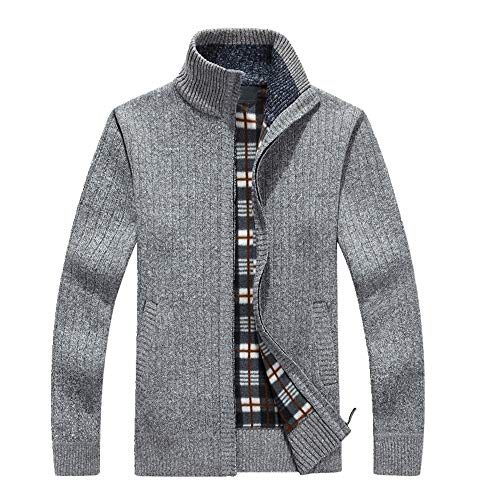 Los hombres Suéteres abrigo Primavera Otoño Cálido Lana De Cachemira Cremallera Pullover De Lana Cardigan Suéteres De Hombre Casual Prendas De Punto Más