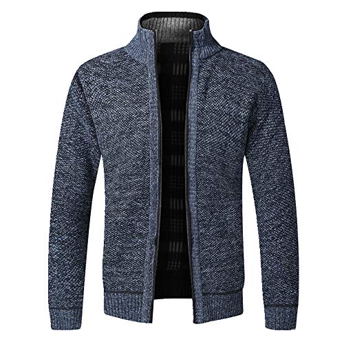 Los hombres Suéteres Otoño Invierno Cálido Punto Cremallera Suéter Chaquetas Cardigan Abrigos Masculino Ropa Casual Prendas de Punto Más el Tamaño Casual Capa