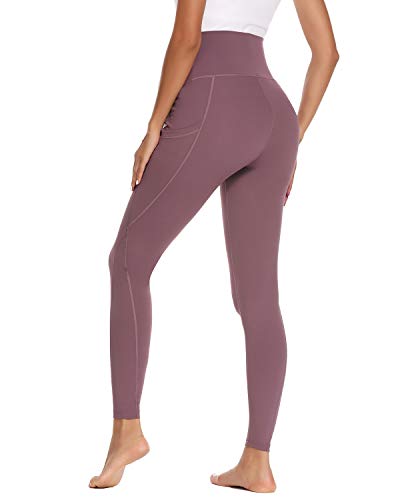 Love2Mi Pantalones de deporte para embarazadas, maternidad, yoga, leggings con bolsillos, rosa oscuro, S