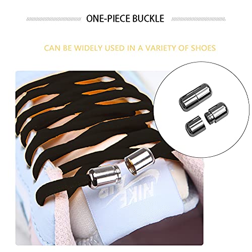 LOVECENTRAL 6 Pares Cordones Elasticos para Zapatillas, Cordones con Hebillas, Cordones Elásticos sin Atar, Cordones de Zapatos Ajustables para Varias Personas. (2pcs Blanco+2pcs Gris+2pcs Negro)
