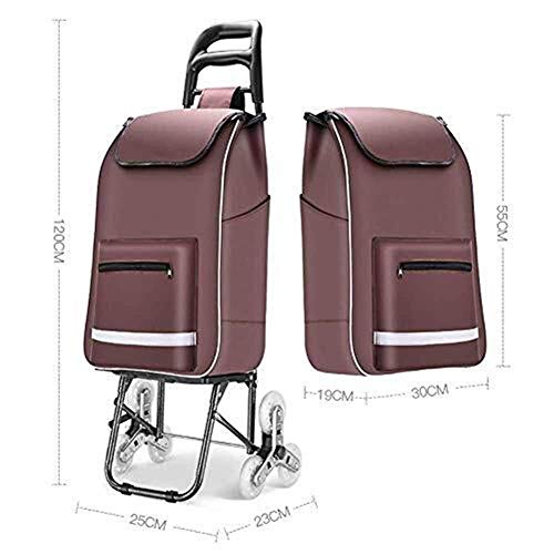 LQBDJPYS Carrito de la compra plegable Escaleras que aumentan la base frontal cremallera bolsillo mecánico plegable hebilla equipaje bolsas