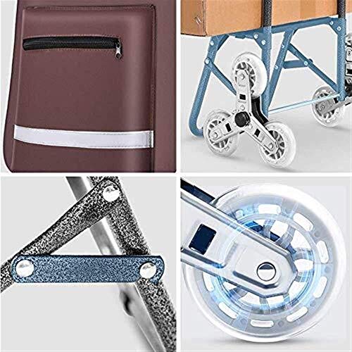 LQBDJPYS Carrito de la compra plegable Escaleras que aumentan la base frontal cremallera bolsillo mecánico plegable hebilla equipaje bolsas