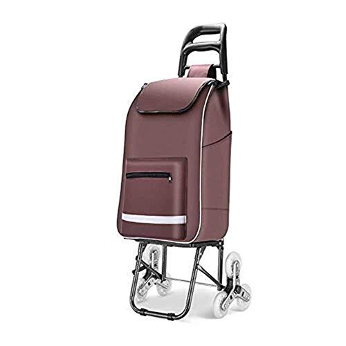 LQBDJPYS Carrito de la compra plegable Escaleras que aumentan la base frontal cremallera bolsillo mecánico plegable hebilla equipaje bolsas