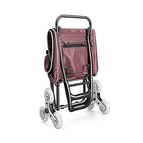 LQBDJPYS Carrito de la compra plegable Escaleras que aumentan la base frontal cremallera bolsillo mecánico plegable hebilla equipaje bolsas