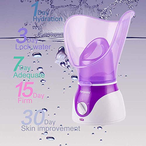 LQH -Vaporizador Facial, Vaporizador Facial Nano Iónico Atomizador Humidificador Humectante Humidificador De Niebla Caliente Inhalador De Sauna para Limpieza Profunda,Púrpura