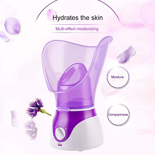LQH -Vaporizador Facial, Vaporizador Facial Nano Iónico Atomizador Humidificador Humectante Humidificador De Niebla Caliente Inhalador De Sauna para Limpieza Profunda,Púrpura
